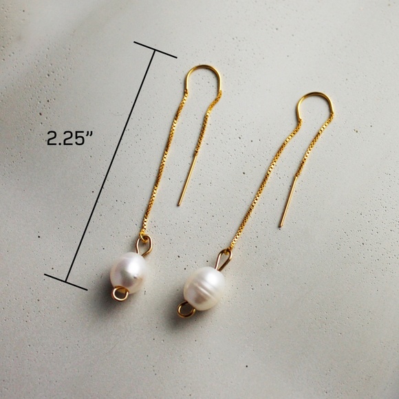 Gold Fill Large Freshwater Pearl Threaders - Picture 2 of 2